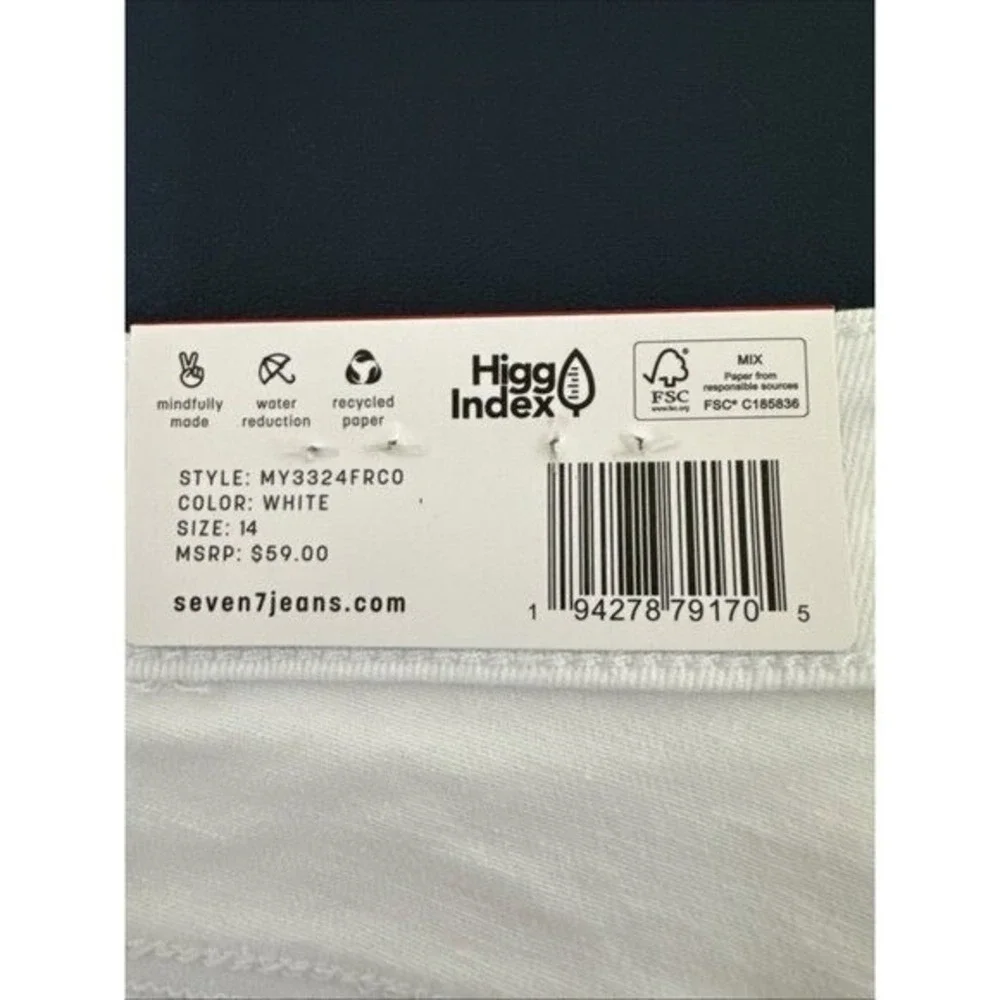 Seven7 Women's 14 Weekend Denim Shorts White NWT‎ Inseam 5: